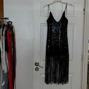 Flapper sequin dress. Great Halloween costume or just plan evening dress.